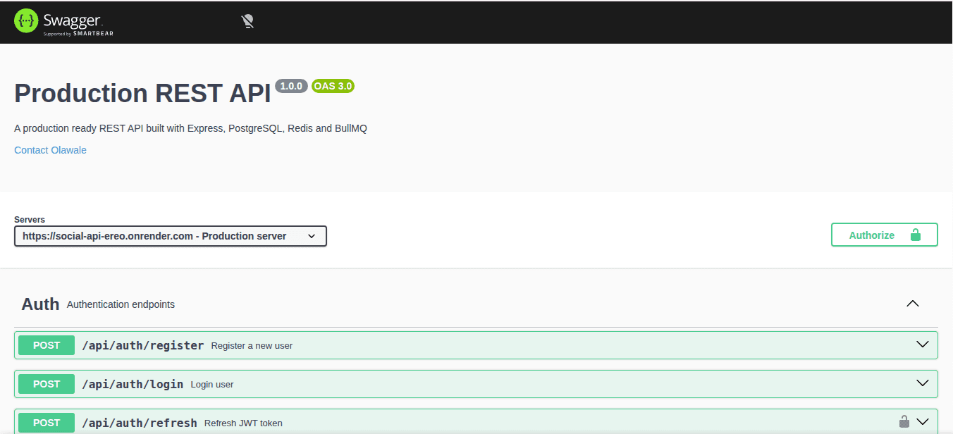 Social Media REST API